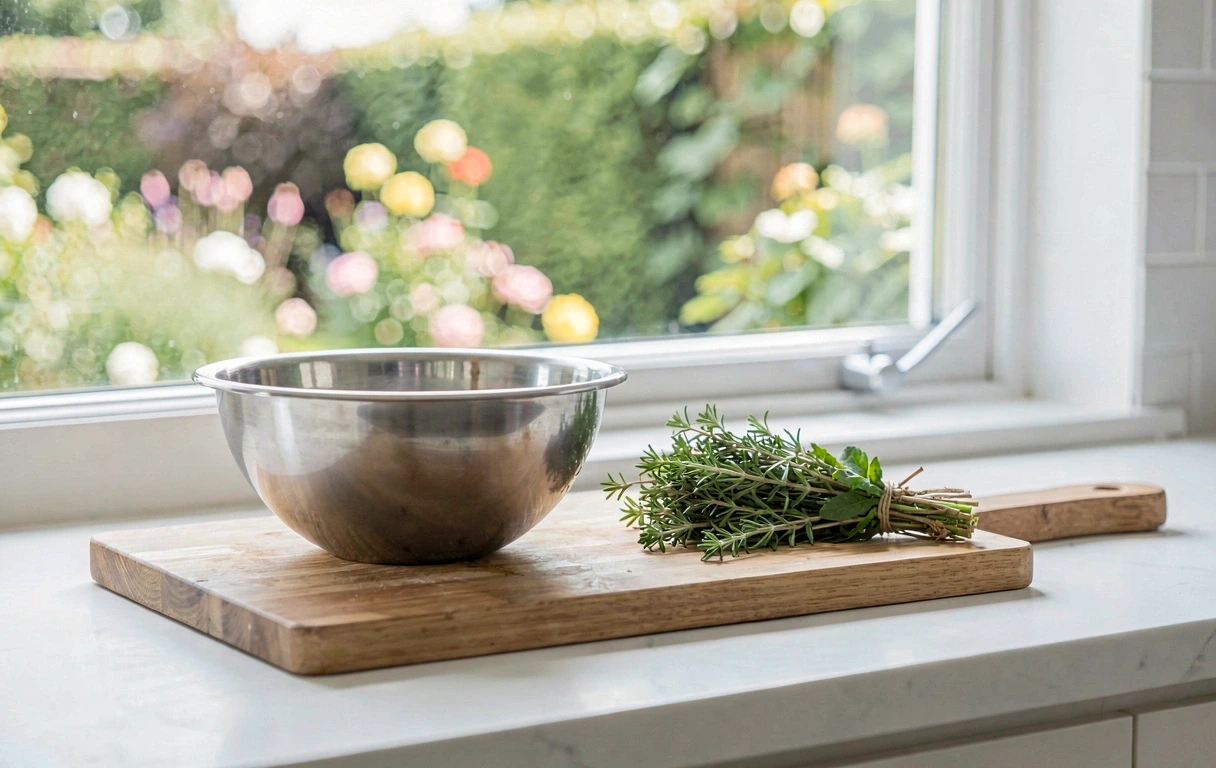 Clean kitchen workspace